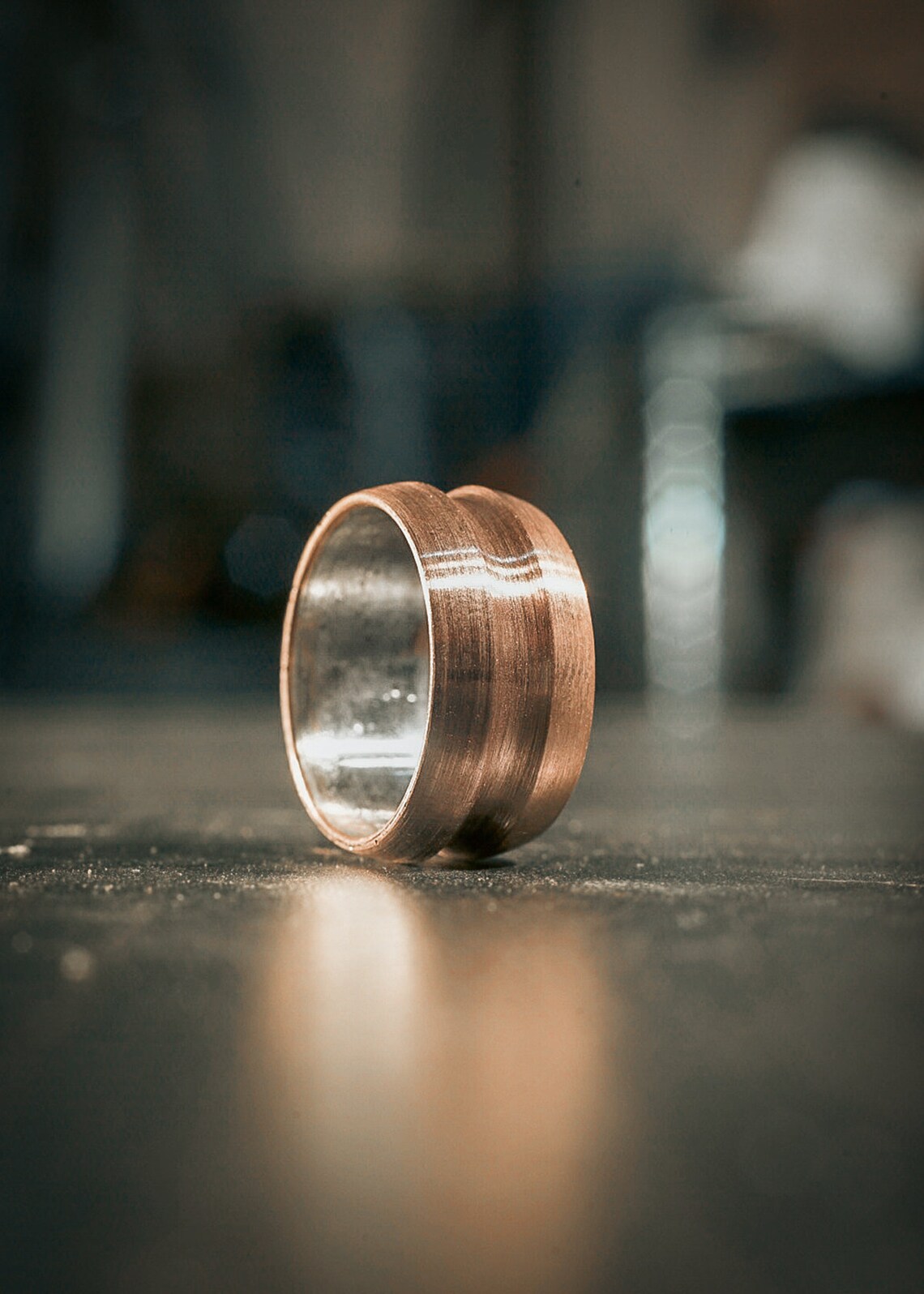 Copper Ring Wedding Band Tarnished Patina Finish Ring. Etsy