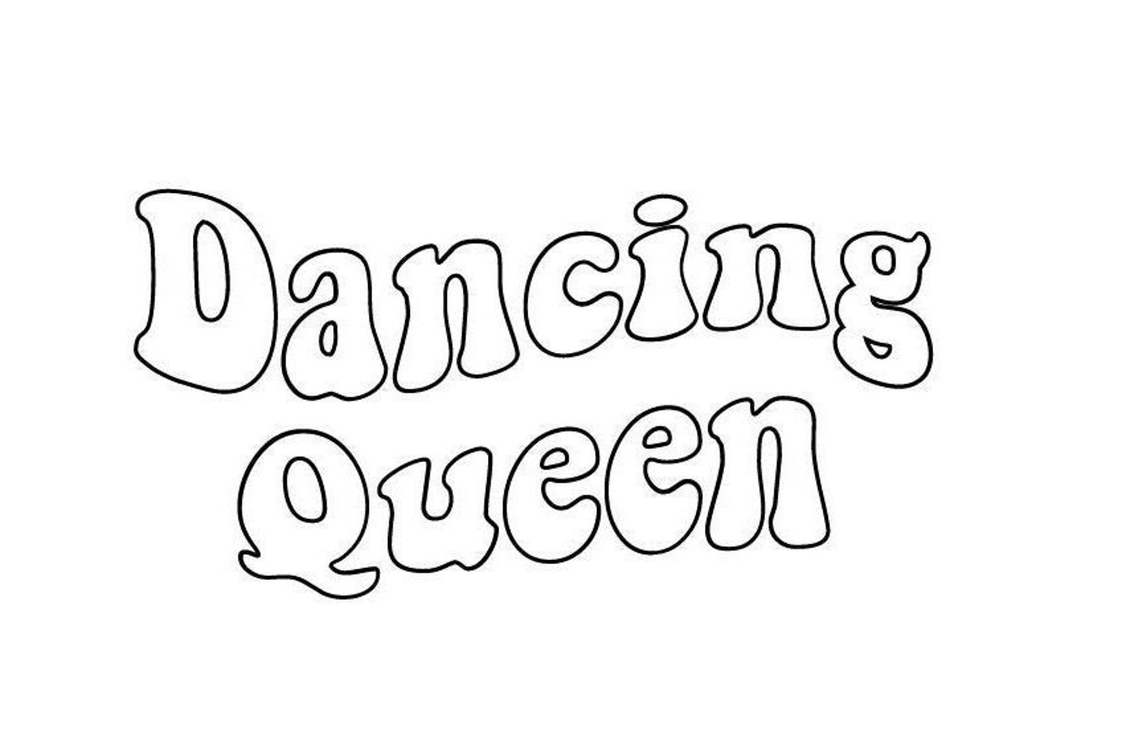 Dancing Queen Outline SVG Etsy