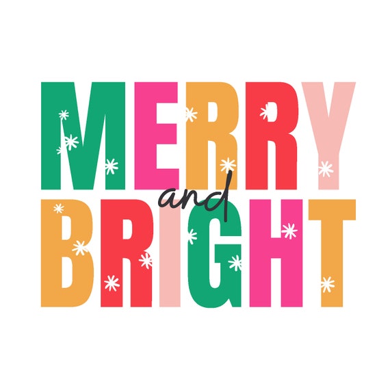 Merry & Bright SVG | Etsy