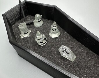 Coffin Zen Garden Glow in the Dark Halloween