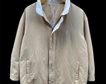 Vintage YSL Yves Saint Laurent Big Logo Casual Jacket - Etsy