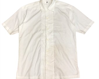 Kleding Herenkleding Overhemden & T-shirts Oxfords & Buttondowns Miyake Design Studio Japanse Ontwerper Issey Miyake Stripe Klassieke Outfits Heren Button Up Down Shirt Maat L 