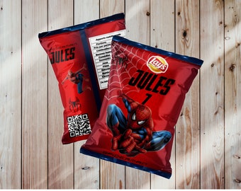 Paquet de chips personnalisé Spiderman / Anniversaire/baptême...