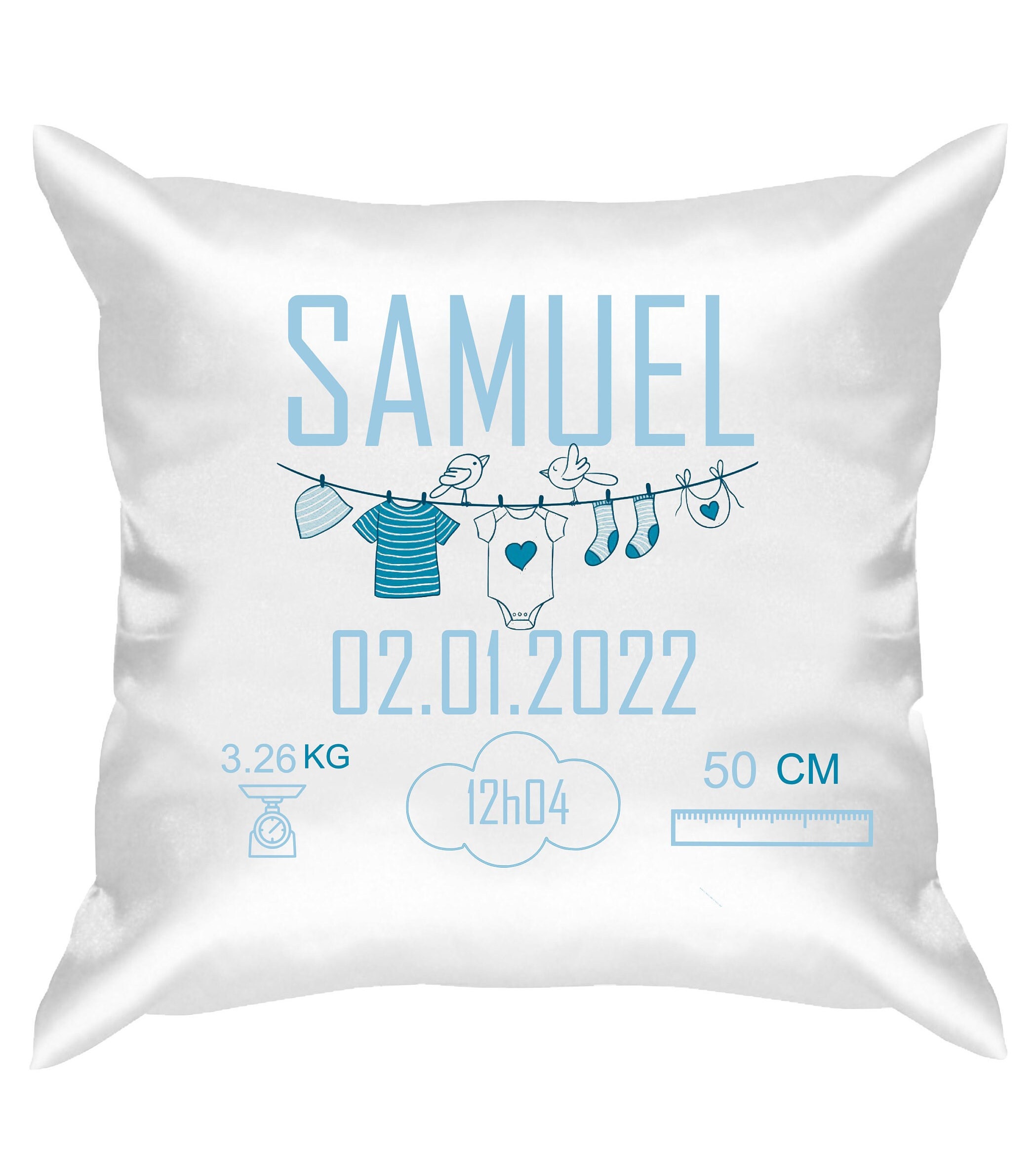 Coussin de Naissance Personnalisé