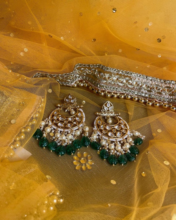 Bahubali Earrings Designs | Waterfall Earrings Designs Ideas | Best Bridal  Earrings | Bride sister, Lehenga, Indian wedding outfits