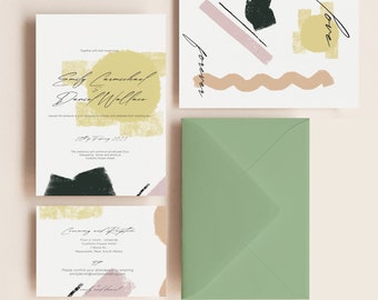 Love Forever Wedding Invitation •  Artsy and Spring Inspired Wedding