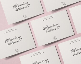 Bridesmaid Cards, Maid of Honour Request Card,  Will you be my Bridesmaid Proposal Invite, Bridesmaid Card, Luxury and Classic MOH cards