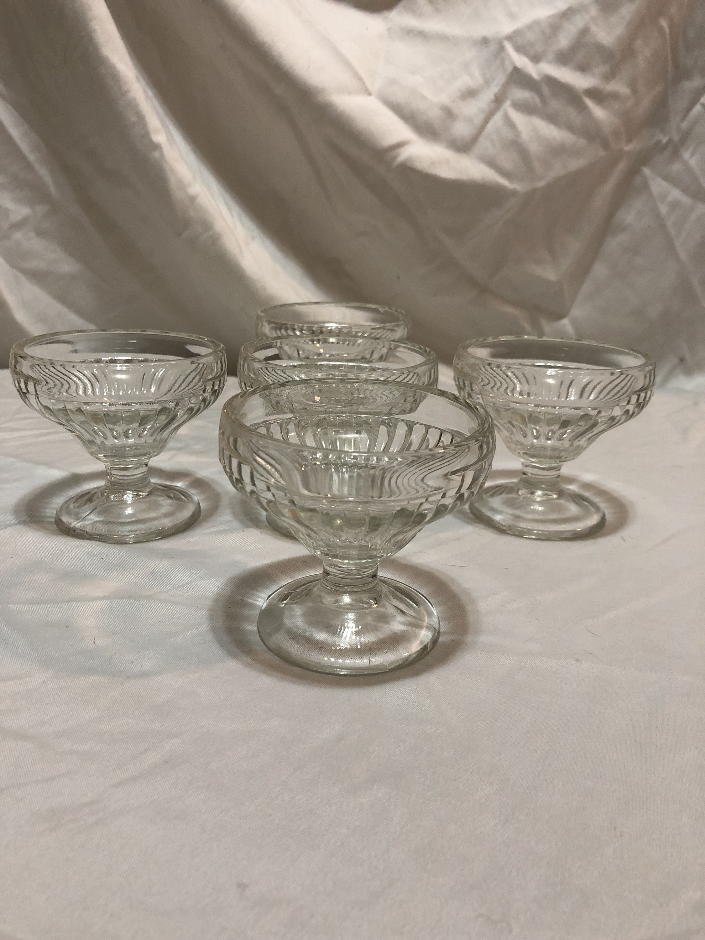 Vintage French MidCentury Pressed Glass Ice Cream Dish with Etsy