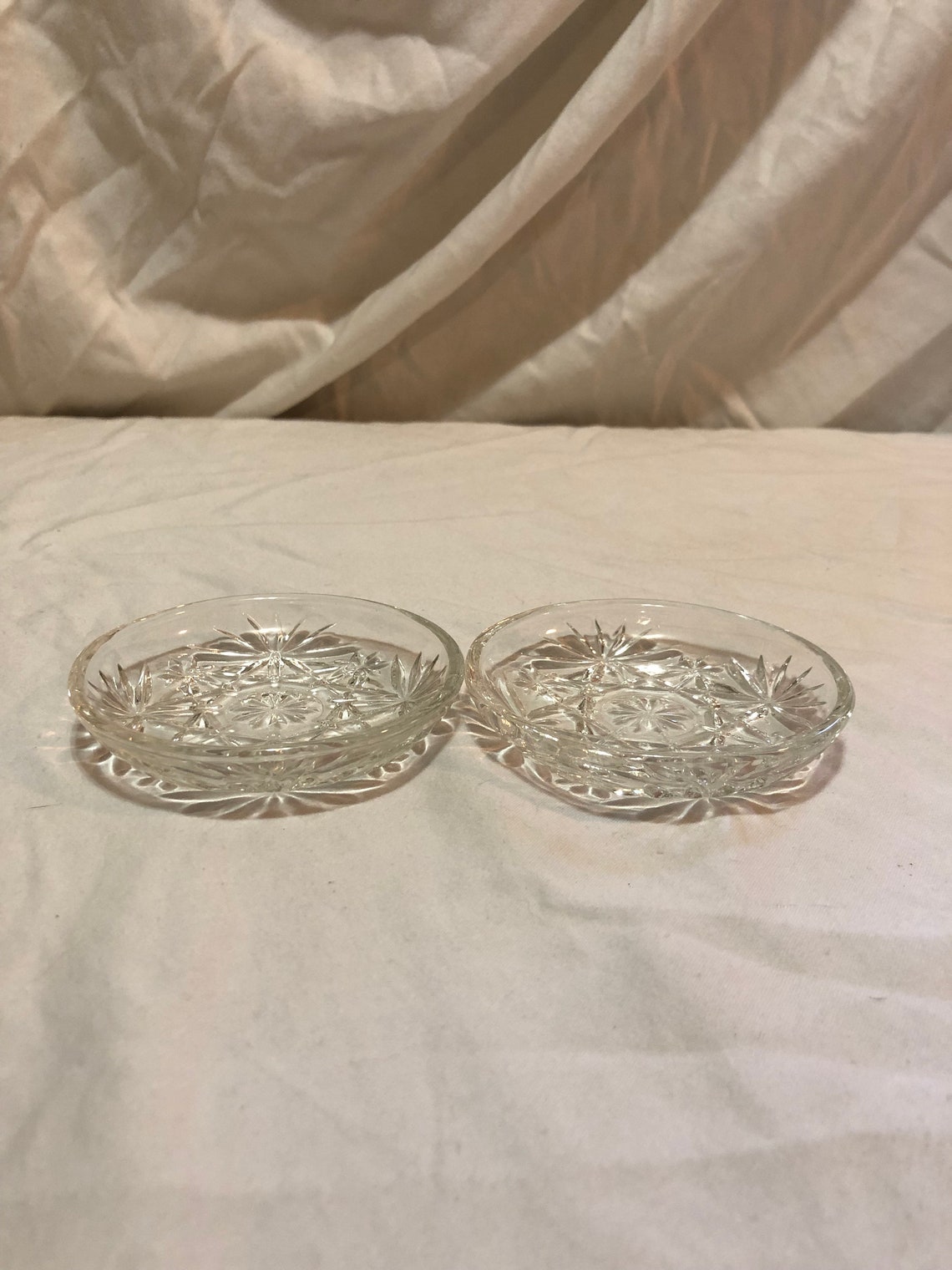 Vintage Pressed Glass Coaster by Anchor Hocking Etsy