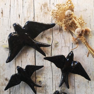 Portuguese Ceramic Black Swallows, Portugal Pottery, Portugal Swallows, Keramik Portugal