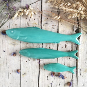 Water Green Sardines!!! Ceramic Typical Portuguese Sardines! Available in 3 Different Sizes!! Sardinhas :)