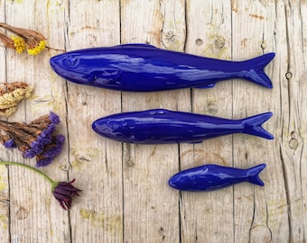 Cobalt Blue Sardines!!! Ceramic Typical Portuguese Sardines! Sardinhas :)