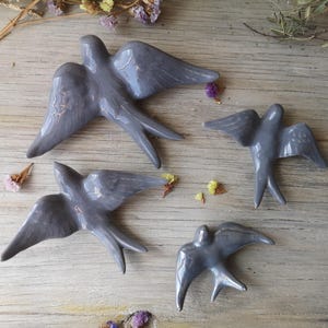 Portuguese Ceramic Grey Swallows, Portugal Pottery, Portugal Swallows, Keramik Portugal