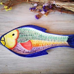 Fish Spoon Holder! Portugal Pottery, Ceramic Portugal, Keramik Portugal