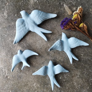 Portuguese Baby Blue Ceramic Swallows, Portugal Pottery, Portugal Swallows, Keramik Portugal