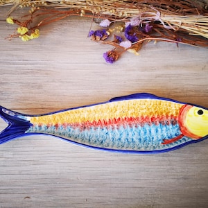 Fish Spoon Holder! Portugal Pottery, Ceramic Portugal, Keramik Portugal