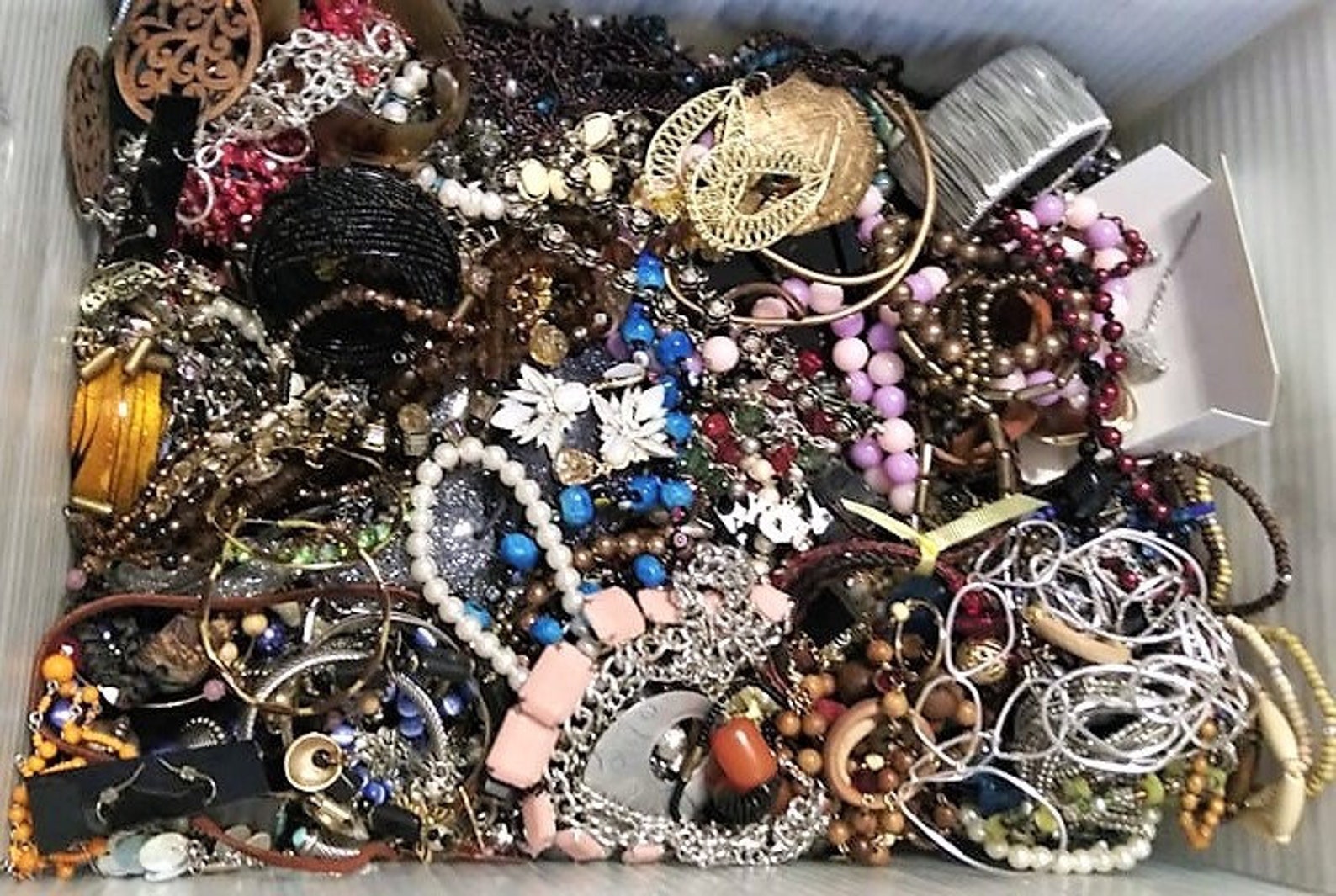 7 Pound FULL Junk Jewelry Lot Craft Pieces and Parts Trend Etsy