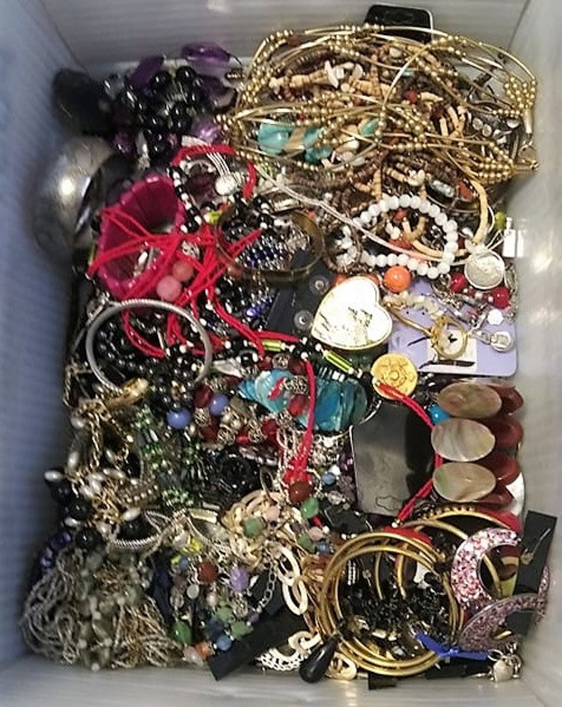 5 Huge Lot Jewelry Junk Box Random Vintage to Modern Pieces Etsy