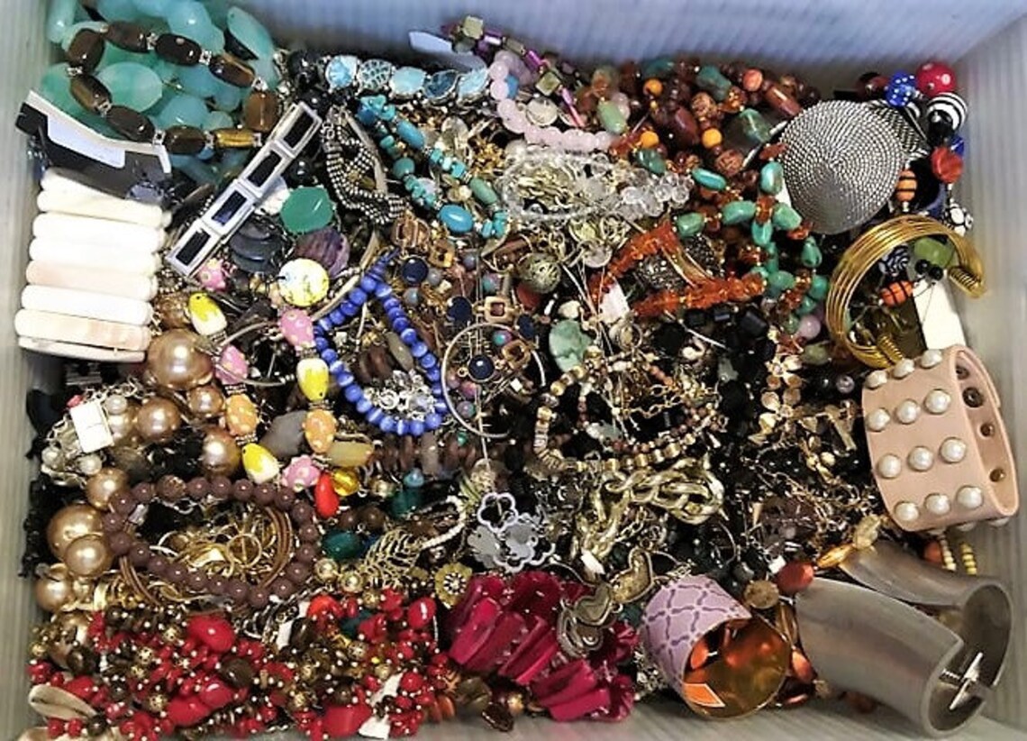 5 Huge Lot Jewelry Junk Box Random Vintage to Modern Pieces | Etsy