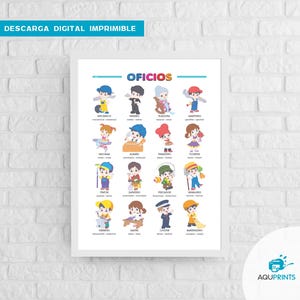 cartel de los oficios infantil