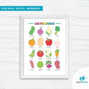 cartel de las verduras infantil