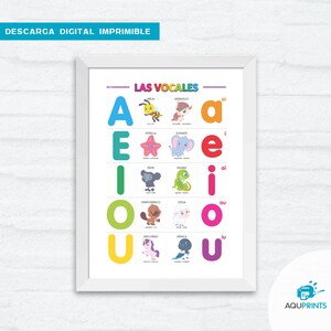 cartel de las vocales infantil
