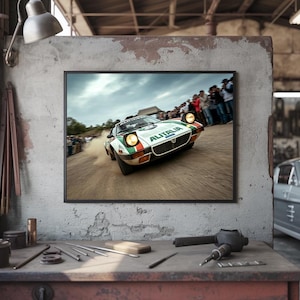 Lancia Stratos Rally Car Poster Set – Vintage Motorsport Wall Art – Group 4 WRC Print – Classic Racing Digital Download