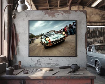 Lancia Stratos Rally Car Poster Set – Vintage Motorsport Wall Art – Group 4 WRC Print – Classic Racing Digital Download