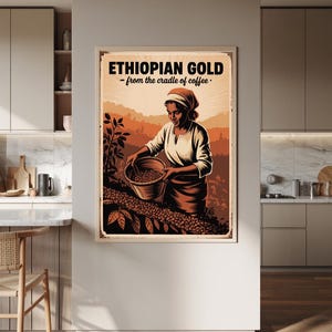 Vintage Coffee Poster Set – 6 Retro Coffee Ads | High-Res 6K Printable Wall Art for Kitchen & Café