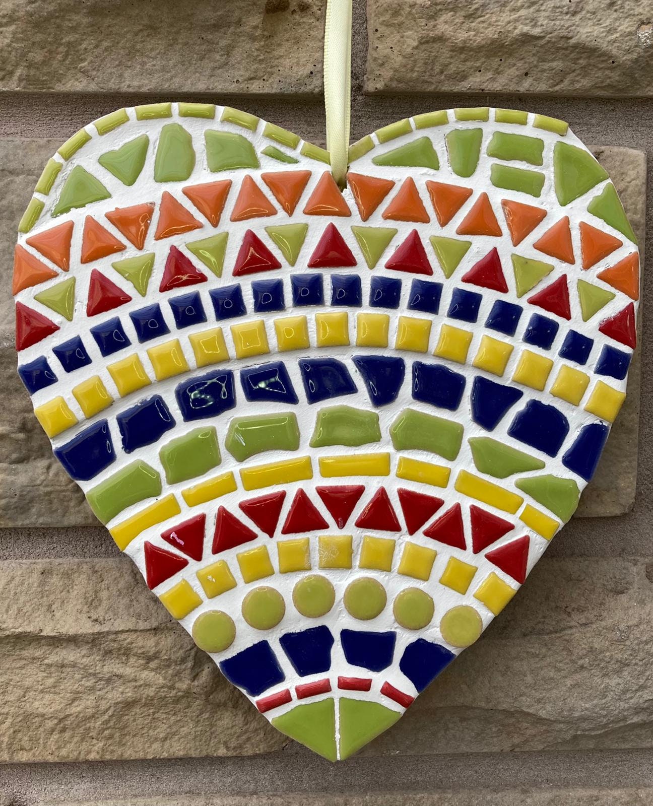 Multi Coloured Mosaic Heart Etsy