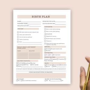 Newborn Planner Baby Planner Printable Birth Plan - Etsy