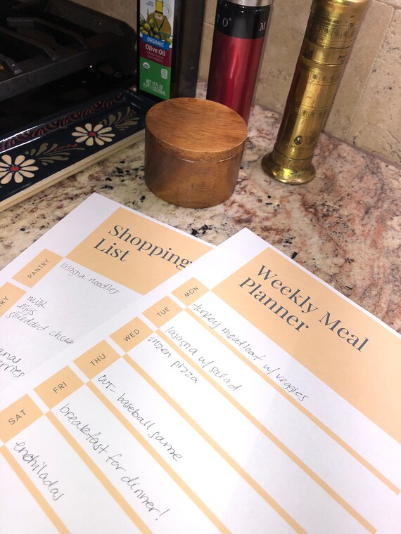Printable Meal Plan and Shopping List | Etsy