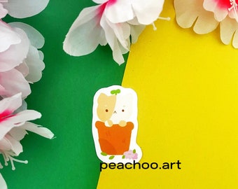 Cute Kitty Plant Pot Sticker | Matte White, Handcut