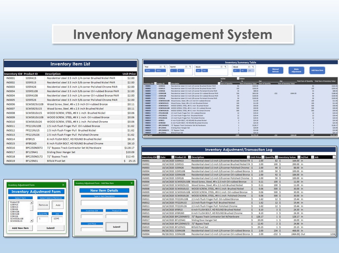 Inventory Management System Excel Template | Etsy
