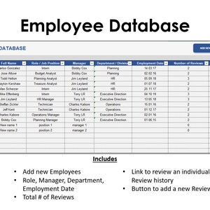 Performance Review Template Employee Review Review Tracker Excel ...