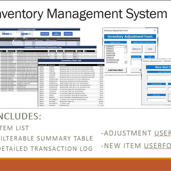 Inventory Management System | Inventory Spreadsheet | Instant Download | Inventory Template | Excel Spreadsheet | Small Business Inventory