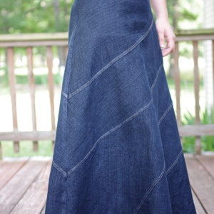 The Pearl - Navy Denim Skirt  *Custom Sized*