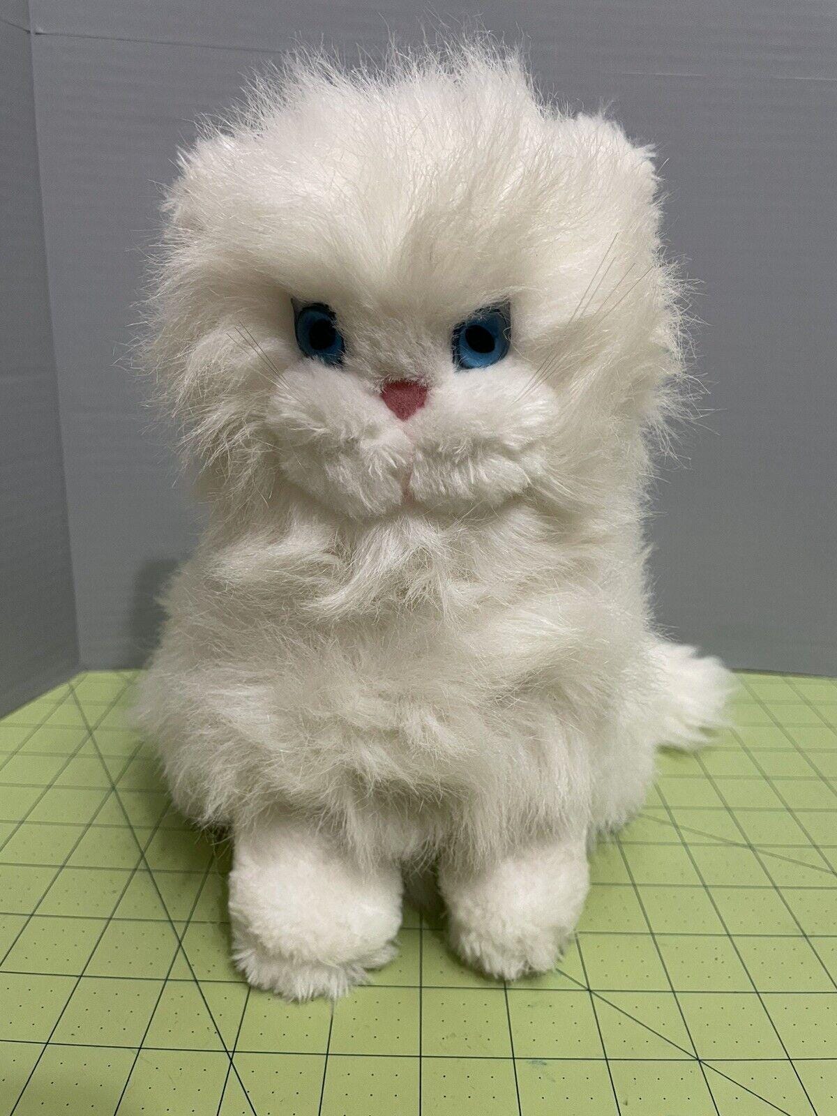 RARE Vintage Aurora White Cat blue eyes pink bow 7
