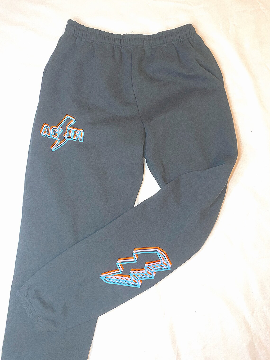 sweatpants with lightning bolts