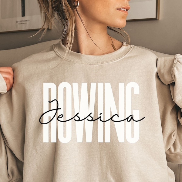 Personalized Rowing shirt, sweatshirt, hoodie, long sleeve, gift, custom name rower, Rowing lover, rower boat team