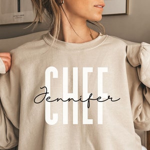 Personalized Chef shirt, sweatshirt, hoodie, long sleeve, gift, custom name Chef, baker, baking, culinary teacher, sous chef