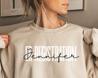 Personalized ER Registration shirt, sweatshirt, hoodie, long sleeve, gift, custom name Emergency registrar, EMS