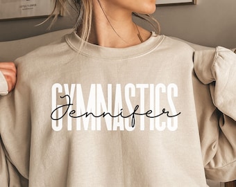 Personalized gymnastics shirt, sweatshirt, hoodie, long sleeve, gift, custom name gymnast, gymnastics lover, gymnastics mom
