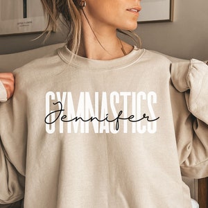 Personalized gymnastics shirt, sweatshirt, hoodie, long sleeve, gift, custom name gymnast, gymnastics lover, gymnastics mom