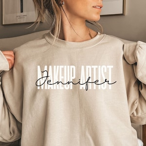 Personalized Makeup Artist shirt, sweatshirt, hoodie, long sleeve, gift, custom name Permanent Makeup Artist, pma, brow tech