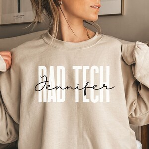 Personalized Rad tech shirt, sweatshirt, hoodie, long sleeve, gift, custom name radiology technologist, technician, radiographer
