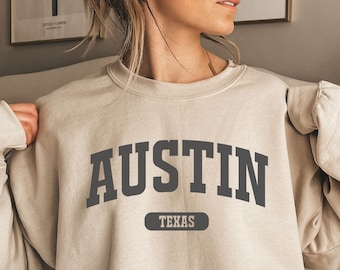 Koszulka Austin Texas, bluza, bluza z kapturem, długi rękaw, prezent, piasek Austin City TX podróż rodzina wycieczka koszulka