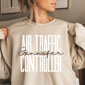 Personalized Air Traffic Controller shirt, sweatshirt, hoodie, long sleeve, gift, custom name atc, airport, aviation