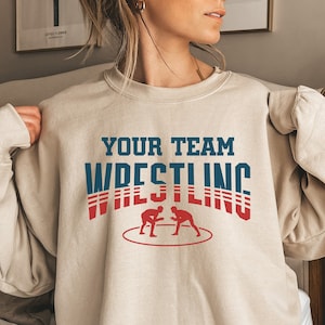 Personalisiertes Wrestling Team Shirt , Sweatshirt, Hoodie, Langarm, Geschenk, individueller Name Wrestling Mama, Geliebte, Wrestler