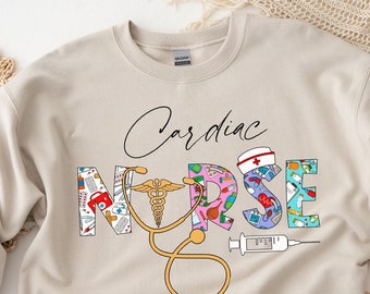 Camisa de enfermera cardíaca, sudadera, sudadera con capucha, manga larga, máscara, regalo, CVICU, cuidados intensivos cardiovasculares, cardiología